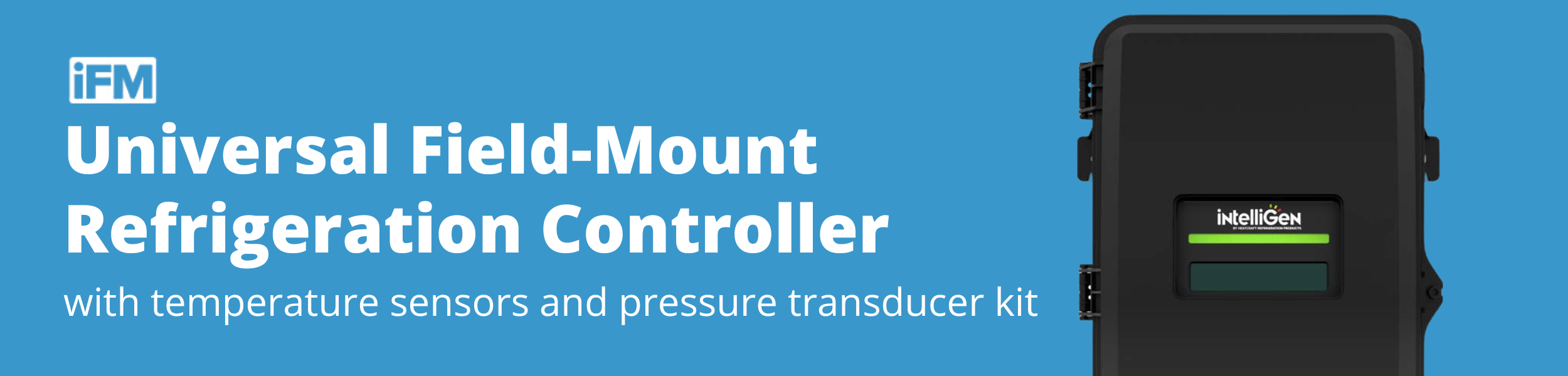 Universal Field-Mount Refrigeration Controller with temperature sensors and pressure transducer kit