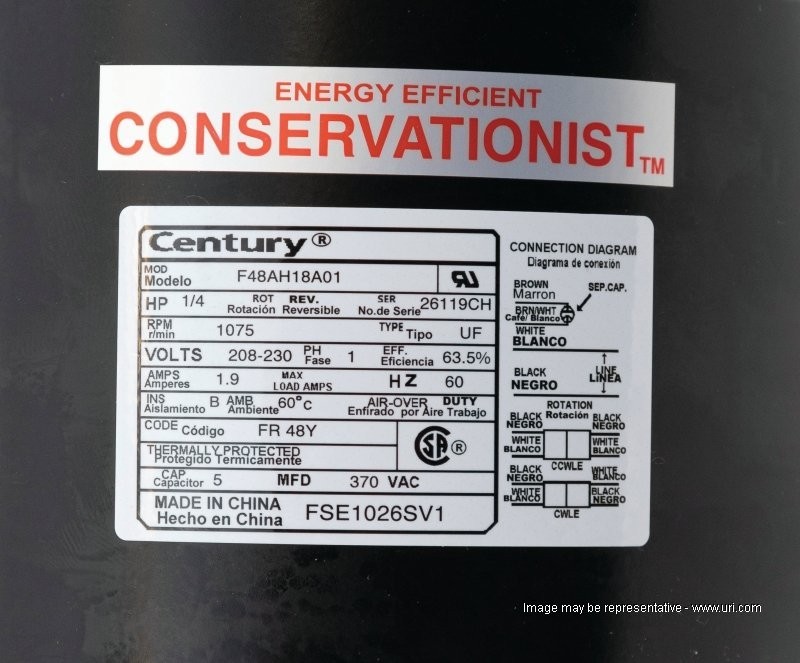 Shop FSE1026SV1 - Condenser Fan Duty Motor - Century - URI
