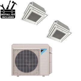 Daikin 18000 BTU Ductless Multi Split 2-Zone Heat Pump 9k+9k Cassette with Installation Kit product photo