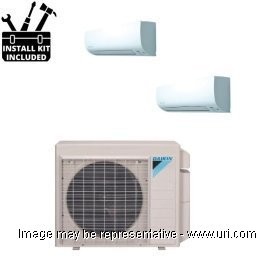 Daikin 18000 BTU Ductless Multi Split 2-Zone Heat Pump High Heat 9k+9k Wall Mount with Installation Kit product photo