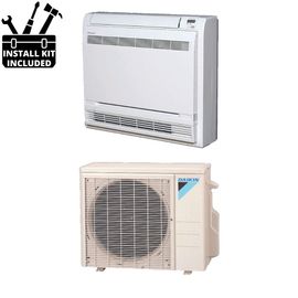 Daikin 15000 BTU Ductless Mini Split Floor Console Heat Pump High Heat 20 SEER 230v with Installation Kit product photo Front View M
