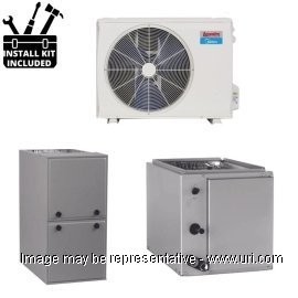 Arcoaire HP Single Phase Split System Multi Stg 2 Ton 36k BTU Coil 95Pct Furnace 060 MBH 16 SEER2 V3 product photo Front View M