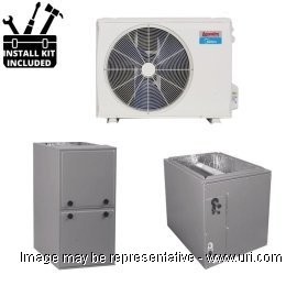 Arcoaire HP Single Phase Split System Multi Stg 1.5 Ton 24k BTU Coil 96Pct Furnace 040 MBH 16 SEER2 V1 product photo Front View M