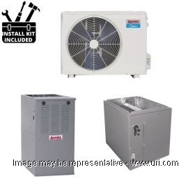 Arcoaire HP Single Phase Split System Multi Stg 2 Ton 24k BTU Coil 80Pct Furnace 070 MBH 16 SEER2 product photo