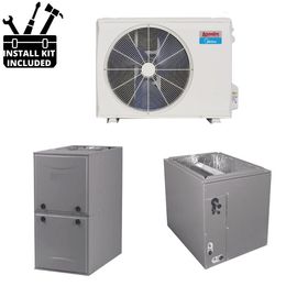 Arcoaire HP Single Phase Split System Multi Stg 3 Ton 42k BTU Coil 96Pct Furnace 120 MBH 16 SEER2 product photo Front View M