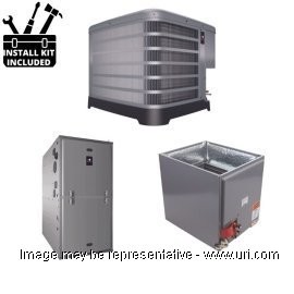 Thermal Zone AC Single Phase Split System TZ Single Stg 3.5 Ton 48k BTU Coil 80Pct Furnace 100 MBH 15.5 SEER2 V1 product photo Front View M