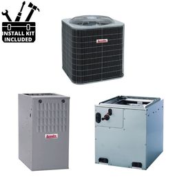 Arcoaire AC Single Phase Split System Economy Single Stg 3.5 Ton 49k BTU Coil 80Pct Furnace 070 MBH 15 SEER2 V3 product photo Front View M