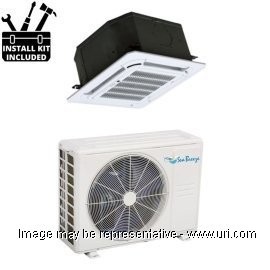 SeaBreeze 18000 BTU Ductless Mini Split Ceiling Cassette Heat Pump 20.5 SEER 230V with Installtion Kit product photo