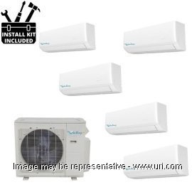 Sea Breeze 48000 BTU Ductless Mutli Split 5-Zone Heat Pump 9k+9k+12k+12k+12k Wall Mount with Installation Kit product photo