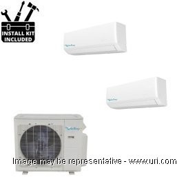 Sea Breeze 24000 BTU Ductless Mutli Split 2-Zone Heat Pump 12k+18k Wall Mount with Installation Kit product photo Front View M