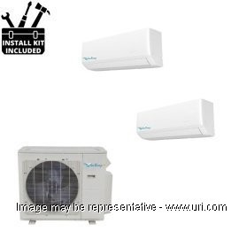 Sea Breeze 24000 BTU Ductless Peak Heat Mutli Split 2-Zone Heat Pump 6k+18k Wall Mount with Installation Kit product photo