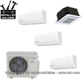 Sea Breeze 36000 BTU Ductless Mutli Split 4-Zone Heat Pump 9k+9k+9k+9k Mixed Indoors with Installation Kit product photo Front View M