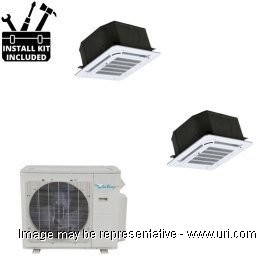Sea Breeze 36000 BTU Ductless Mutli Split 2-Zone Heat Pump 18k+18k Cassette with Installation Kit product photo