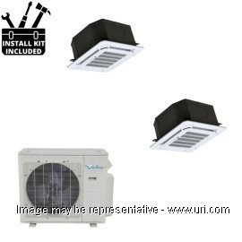 Sea Breeze 24000 BTU Ductless Mutli Split 2-Zone Heat Pump 18k+18k Cassette with Installation Kit product photo