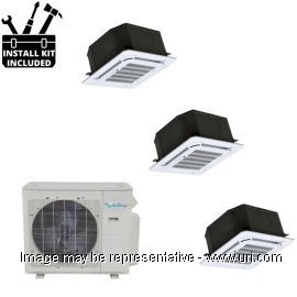 Sea Breeze 48000 BTU Ductless Mutli Split 3-Zone Heat Pump 18k+18k+18k Cassette with Installation Kit product photo